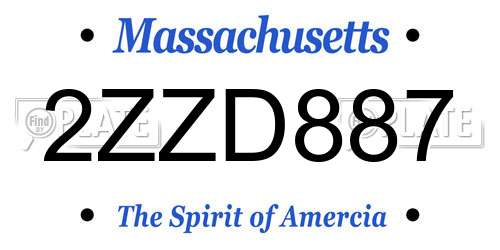 2ZZD887 Massachusetts License Plate