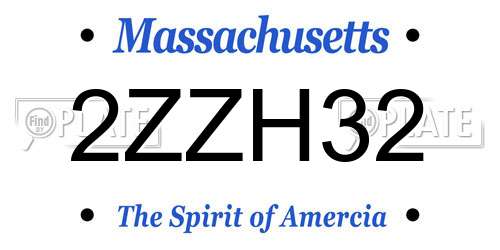 2ZZH32 Massachusetts License Plate