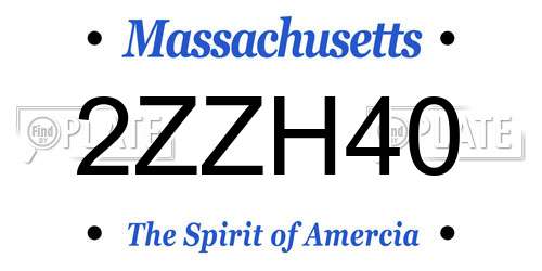 2ZZH40 Massachusetts License Plate