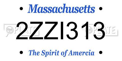 2ZZI313 Massachusetts License Plate