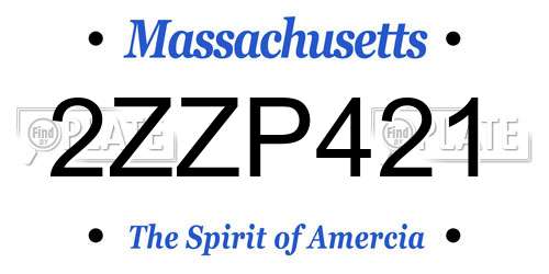 2ZZP421 Massachusetts License Plate