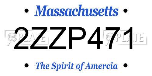 2ZZP471 Massachusetts License Plate