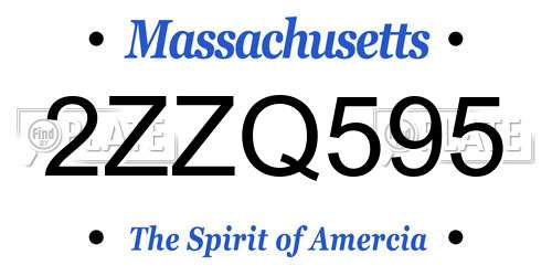 2ZZQ595 Massachusetts License Plate