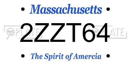 2ZZT64 Massachusetts License Plate