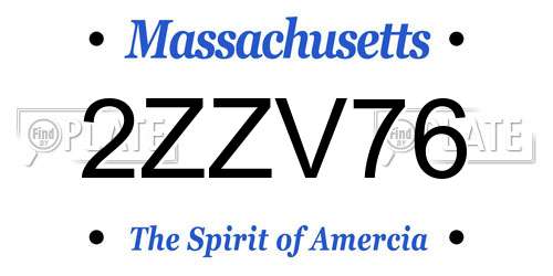 2ZZV76 Massachusetts License Plate