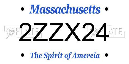 2ZZX24 Massachusetts License Plate