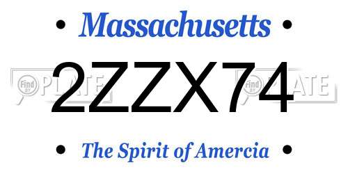 2ZZX74 Massachusetts License Plate