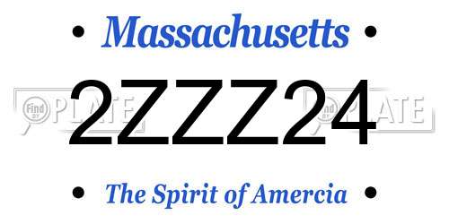 2ZZZ24 Massachusetts License Plate