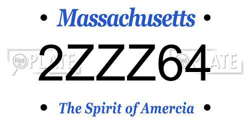 2ZZZ64 Massachusetts License Plate