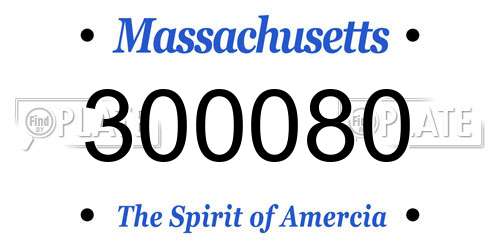 300080 Massachusetts License Plate
