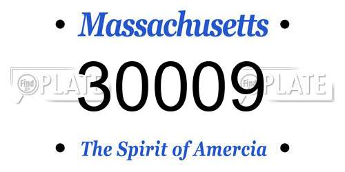 30009 Massachusetts License Plate