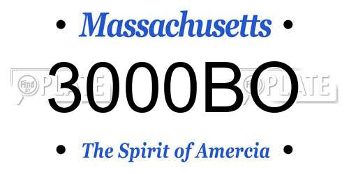 3000BO Massachusetts License Plate