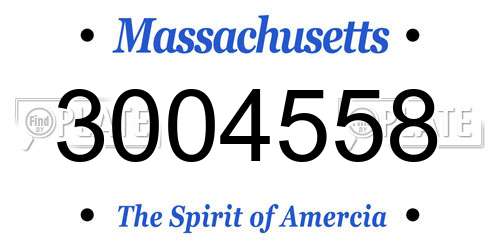 3004558 Massachusetts License Plate