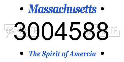 3004588 Massachusetts License Plate