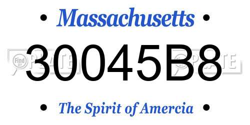 30045B8 Massachusetts License Plate
