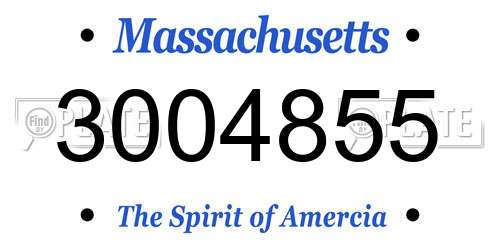 3004855 Massachusetts License Plate