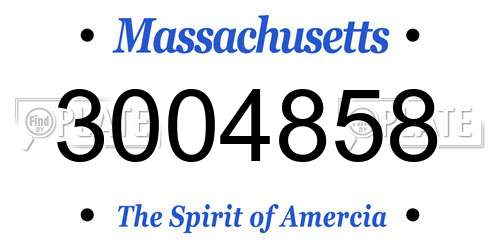 3004858 Massachusetts License Plate