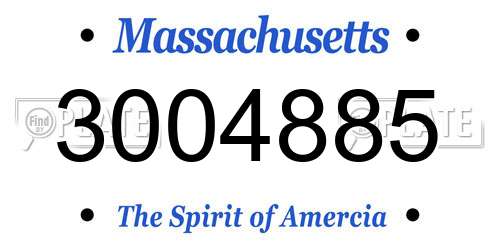 3004885 Massachusetts License Plate