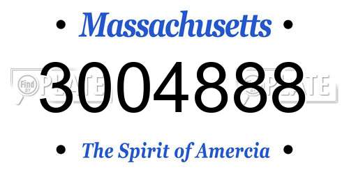 3004888 Massachusetts License Plate