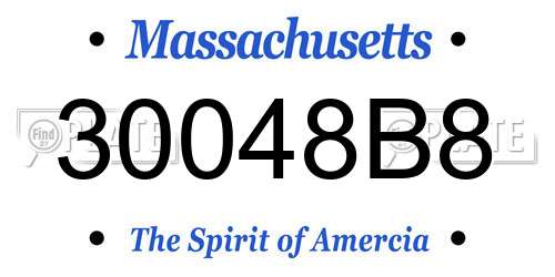 30048B8 Massachusetts License Plate