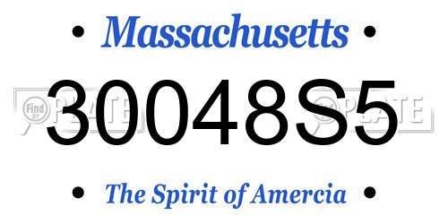 30048S5 Massachusetts License Plate
