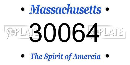 30064 Massachusetts License Plate