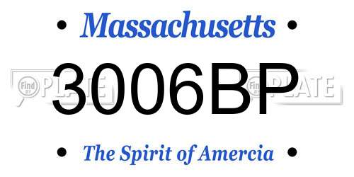 3006BP Massachusetts License Plate