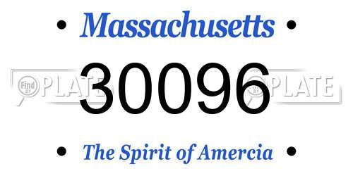 30096 Massachusetts License Plate