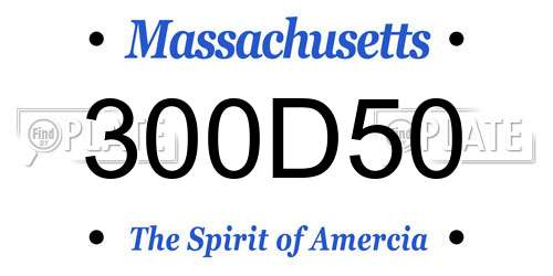 300D50 Massachusetts License Plate