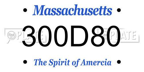300D80 Massachusetts License Plate