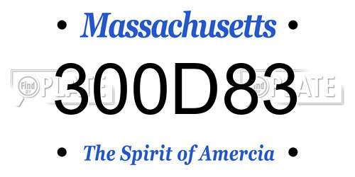 300D83 Massachusetts License Plate