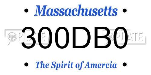 300DB0 Massachusetts License Plate