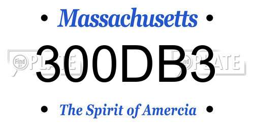 300DB3 Massachusetts License Plate