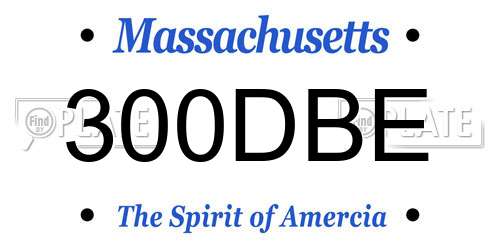 300DBE Massachusetts License Plate