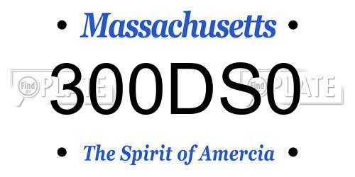 300DS0 Massachusetts License Plate