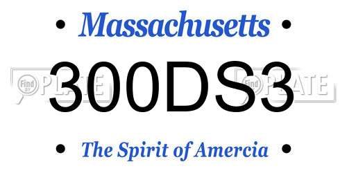 300DS3 Massachusetts License Plate