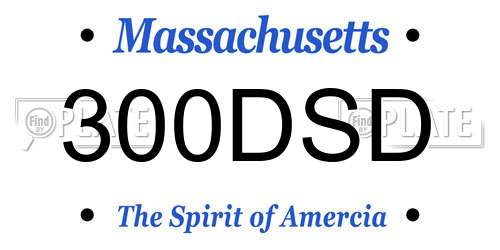 300DSD Massachusetts License Plate