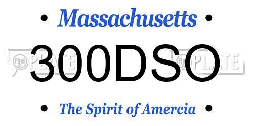 300DSO Massachusetts License Plate