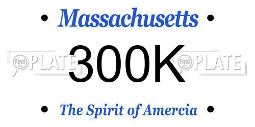 300K Massachusetts License Plate
