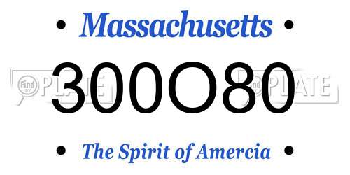 300O80 Massachusetts License Plate