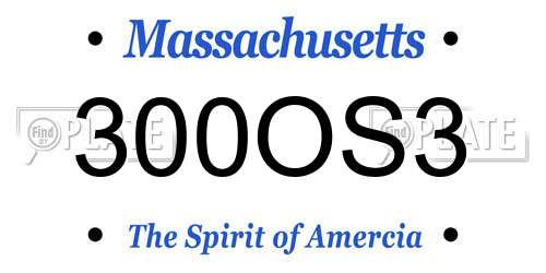 300OS3 Massachusetts License Plate