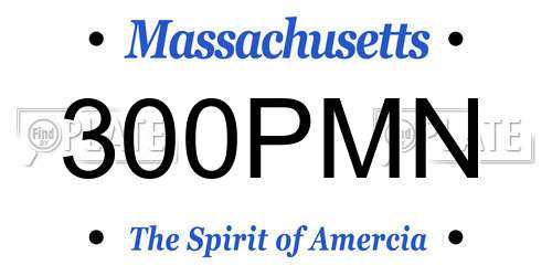300PMN Massachusetts License Plate