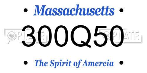 300Q50 Massachusetts License Plate