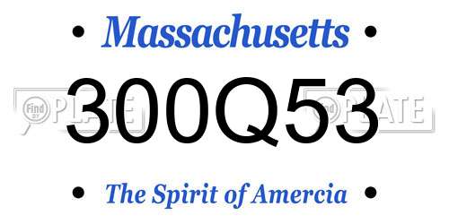 300Q53 Massachusetts License Plate
