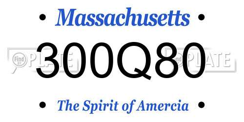 300Q80 Massachusetts License Plate