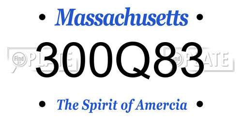 300Q83 Massachusetts License Plate