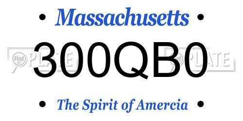 300QB0 Massachusetts License Plate