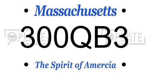 300QB3 Massachusetts License Plate