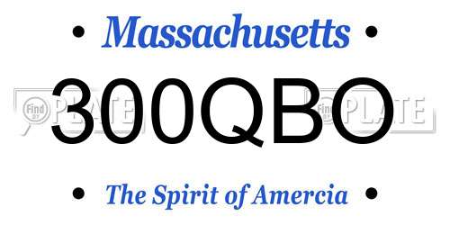 300QBO Massachusetts License Plate