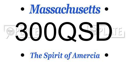 300QSD Massachusetts License Plate